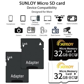 2 Pack 32GB Micro SD Card with SD Adapter, Up to 80MB/s, microSDHC UHS-I Flash Memory Card - C10, U3, V30, A1, Full HD, High Speed TF Card for Tablet, Drone, Phone, GoPro, Game Console