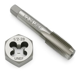 Yamesh 1/2"-28 Thread Tap and Die Set HSS Tap with GCr15 Alloy Steel Hex Die Right Hand Thread Repair Tool for Metalworking and Machinery