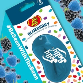 Jelly Belly Car Air Freshener, 3D Gel, 30 Day Long Lasting Fragrance, Blue Hanging Car Scent Accessory - Blueberry 6 Pack