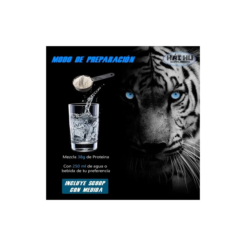 Proteína Whey Hidrolizada Isolate Hái Hu Sabores Galleta BCAA Glutamina