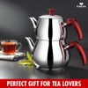 Hakan Stainless Steel Double Bondy Tea Pot Set with Self