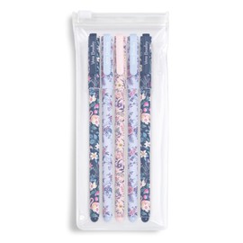 Vera Bradley Gel Pen Set of 5 with Storage Pouch, Colorful Pens in Assorted Ink Colors (Spring 24 Medley)