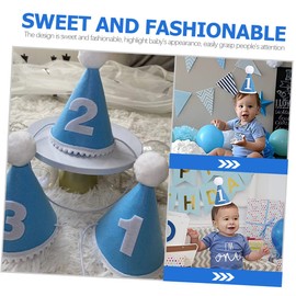 Hohopeti Blue Headband 1st Birthday Hat Kids Headband Infant Headbands First Birthday Cone Hat First Birthday Party Supplies Birthday Party Hat Prop 1st Birthday Party Hat Party Headwear