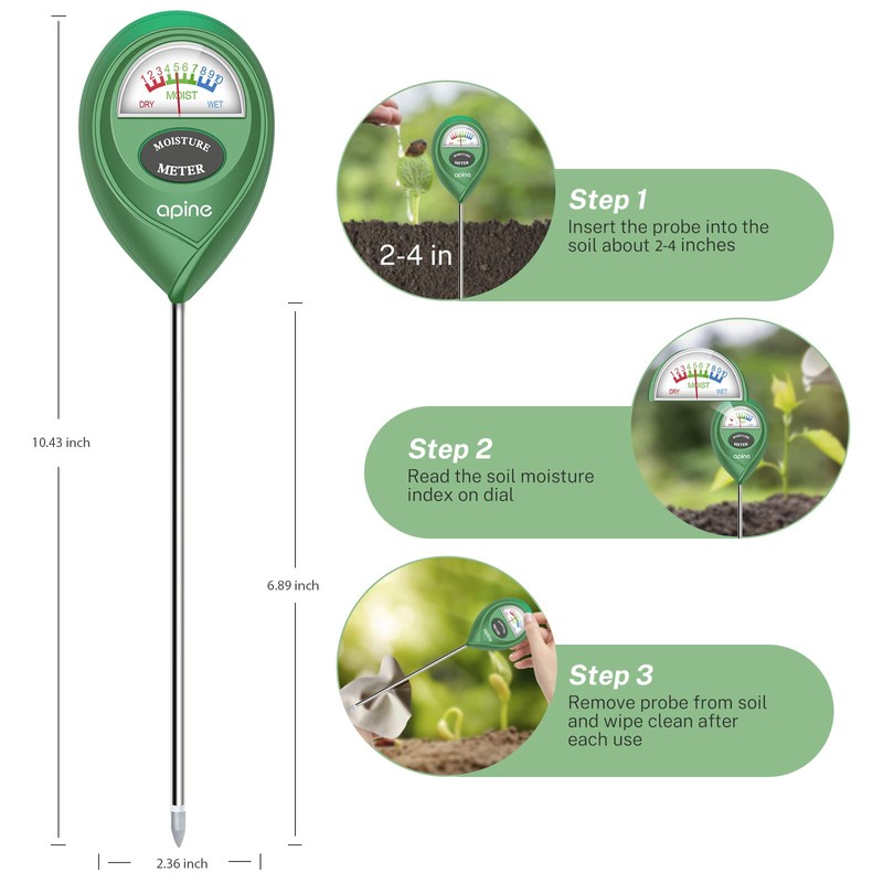 apine Soil Moisture Meter,Plants Moisture Meter,Plant Water Meter for Indoor/Outdoor