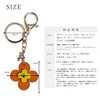 byDream Clover Flower Charm Key Chain Genuine Leather Bling Rhinestone
