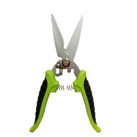 Zeluga 10-374 8in. Stainless Steel Straight Cut Utility Snip with PVC Handle, Green/Black