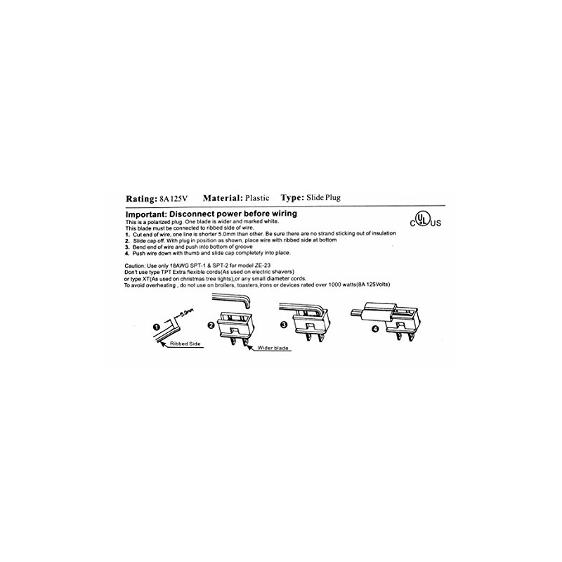 Creative Hobbies Easy Snap On End Plug, Replacement Electical Plug