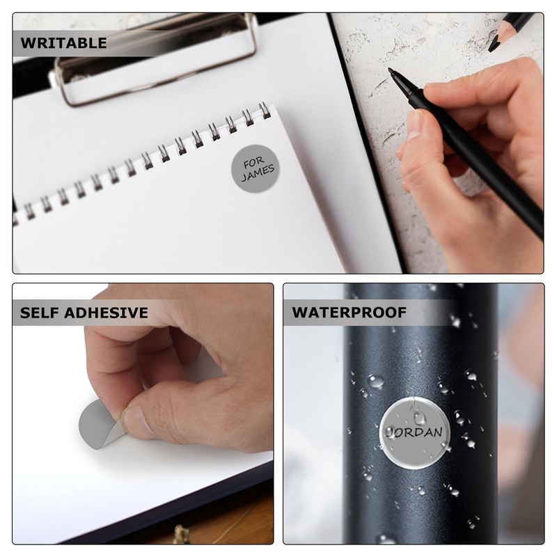 Round Stickers Grey 13mm Circle Labels with Color Coding Dot