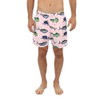 UZZI Men's Swordfish Swim Shorts, Pink, Large