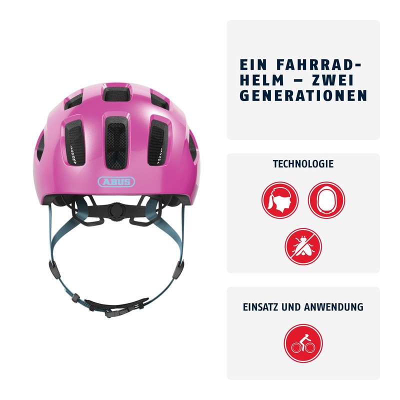 ABUS Youn-I 2.0 Bicycle Helmet with Light for Children, Teenagers,