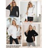 AURUZA Long Sleeve Shirts for Women, Crew Neck Side Split