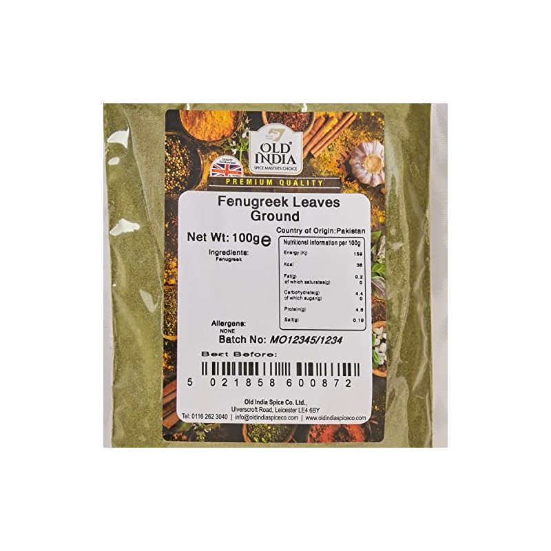 Old India Fenugreek Leaves Ground 100g