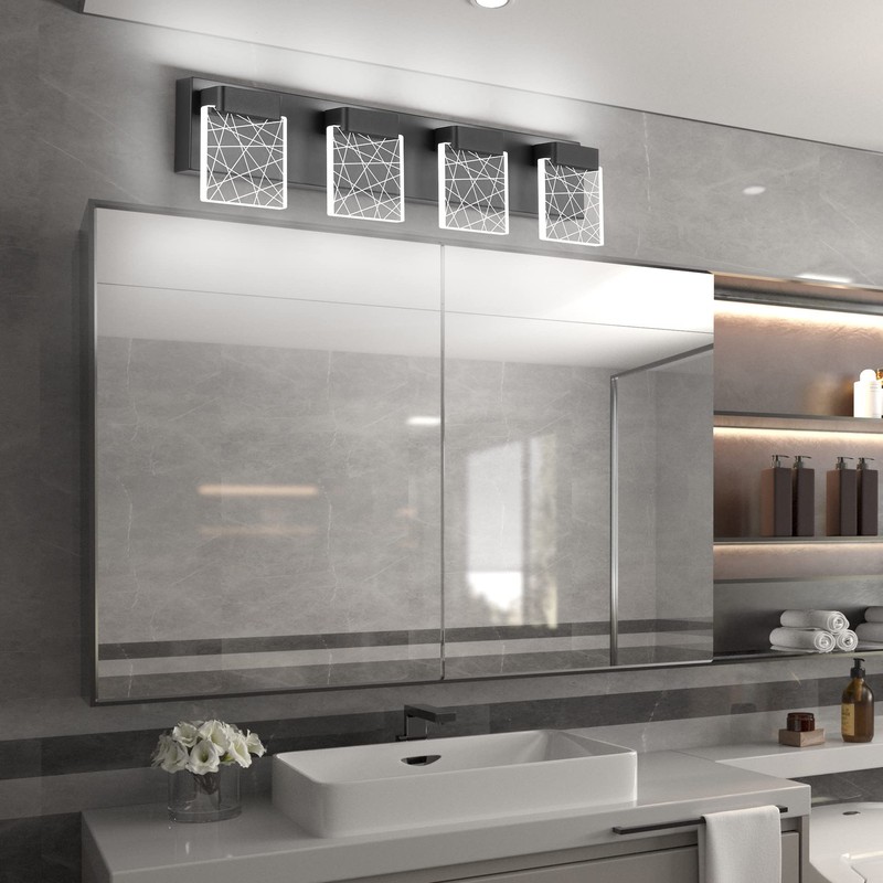 Aipsun Black Bathroom Light Fixtures Modern Vanity Lighting Fixtures LED