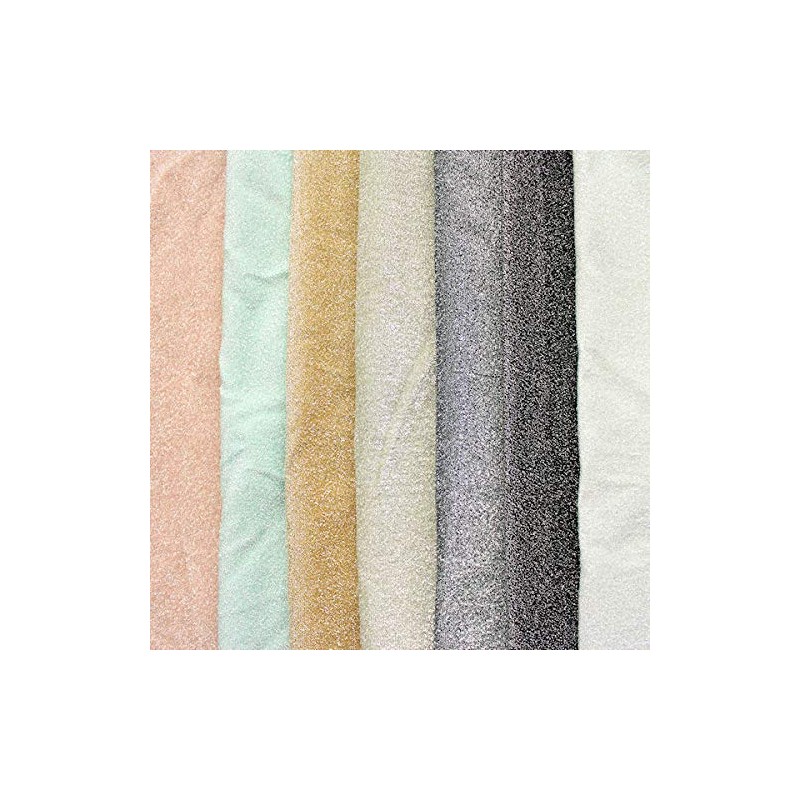 STOFFKONTOR Lurex Jersey Fabric Glitter Sold by the Metre Ochre