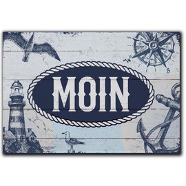 LANOLU Fridge Magnets Funny Moin Funny Magnets with Sayings and Funny Motifs 8 x 5.5 cm