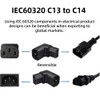 CY Adapter IEC Male C14 to Down Angled 90 Degree