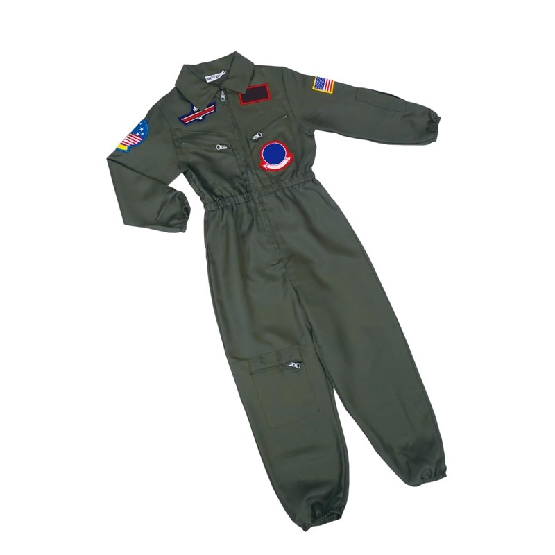 CoolChange Children's Aviator Combi Fighter Pilot Overall Children's Costume Olive