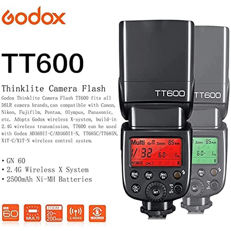 GODOX TT600 Flash Externo para Canon/Nikon/Pentax/Olympus/Fuji y Otras cámaras DSLR