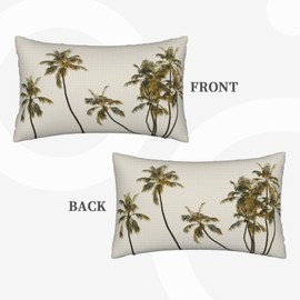 VIREOTHIA Palm Trees Lumbar Pillow Covers 12x20 Set of 2 Tropical Decorative Throw Pillow Cover Plants Rectangle Pillowcases Cushion Covers for Couch Bed Sofa Decor