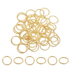 sourcing map 50Pcs Open Jump Rings, 20mm Twisted O-Ring Connectors for DIY Crafts Bracelet Necklaces Jewelry Making, Light Gold