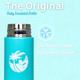 Waiu Insulated Baby Bottle BPA-Free | Stainless Steel Keeps Drinks Hot for 8 Hours, Cold for 24 Hours | 6 oz.| Multiple Colors