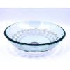 Lorixon 16" Clear Tempered Glass Vessel Sink Unique Square Pattern