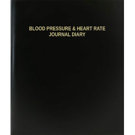 BookFactory Blood Pressure & Heart Rate Journal Diary - 120 Page, 8.5''x11'', Black Hardbound (XLog-120-7CS-A-L-Black(Blood Pressure & Heart Rate Journal Diary))