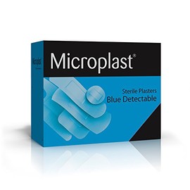 Microplast Fingertip/Winged Blue Detectable Sterile Plasters 50-Piece Set