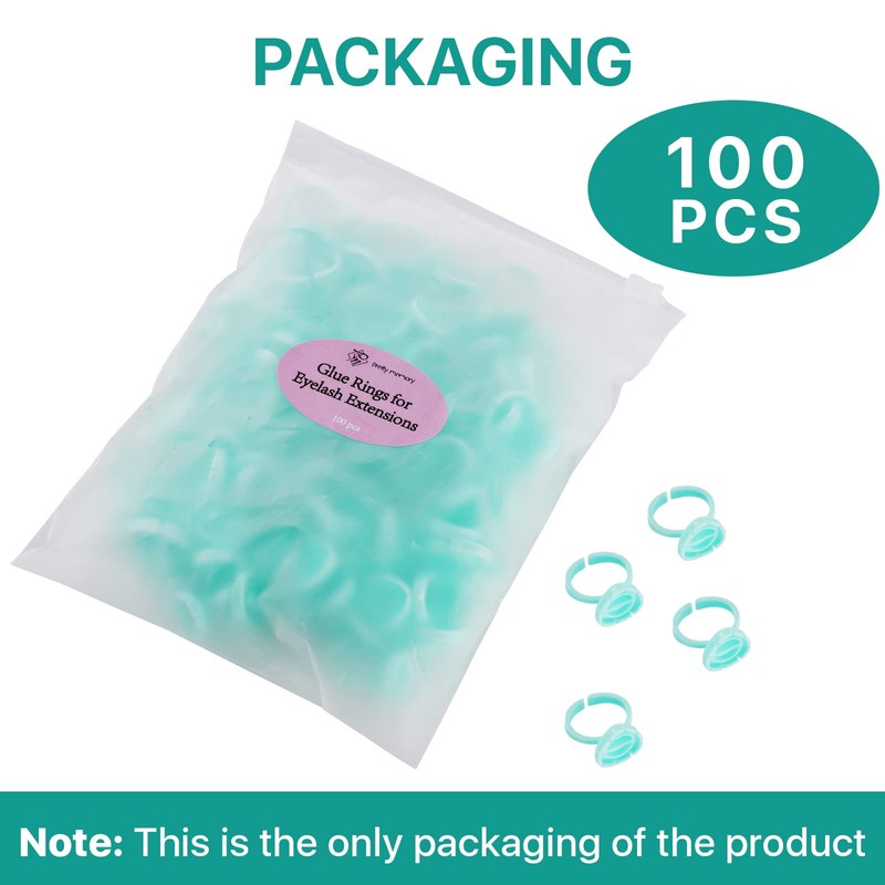 Pretty memory Glue Rings for Eyelash Extensions 100PCS Lash Glue