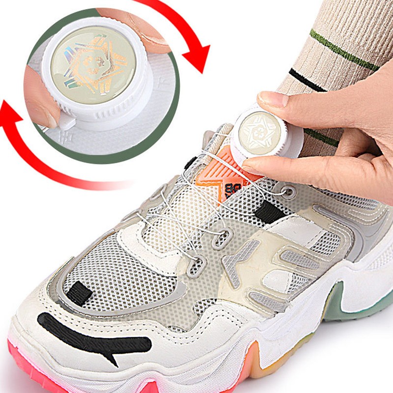 4 Sets Laces Quick Lock No Tie Fixation Automatic Rope