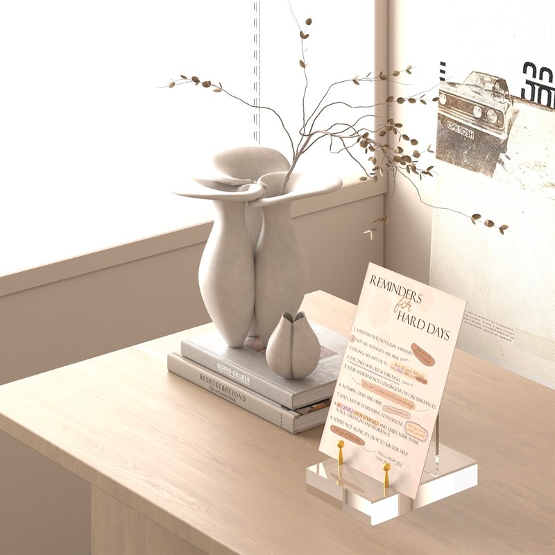 UoYeet Acrylic Easel Display Stand with Adjustable Gold-Toned Hardware for