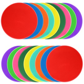 Poly Spots Spot Markers for Gym Floor 9 inch 18/27/36Pcs Flat Cones Non-Slip Rubber Floor Dots for Kids Sports Soccer Basketball Agility Training Dance Classroom