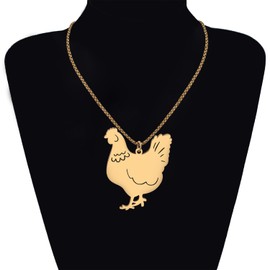 WEVENI Enamel Chicken Necklace Rooster Pendant Chain Farm Animals Jewellery Chicken Gifts for Women Girls, Zinc, No Gemstone
