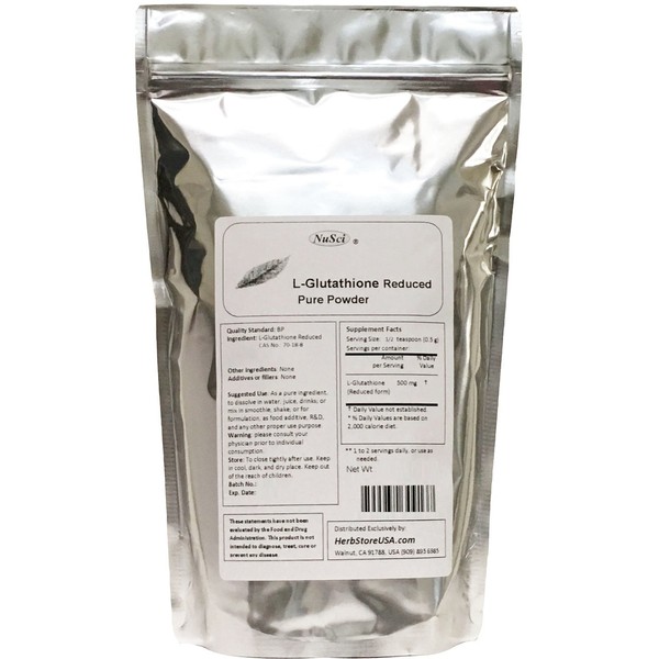 NuSci L-Glutathione Reduced Powder Powerful Antioxidant Immune Support (25 Grams (0.88 oz))