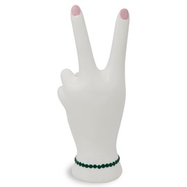 Steel Mill & Co Ceramic Peace Sign Vase for Coffee Table, Boho Vase/Flower Holder with Friendship Bracelet, My Peaceful Era