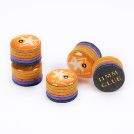 CRICAL 5 Pieces Rainbow Tip Billiards Pool Cue Tip 11/14mm SS/S/SX/M/MH/H Multi-Layers (Yellow-11mm, 5)