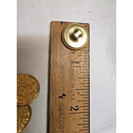50 - 5/8" VTG Metal Shank Buttons Gold Color with Design (913)