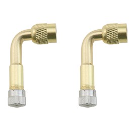 ZZHXSM 2PCS Tyre Valve Extension Brass Adaptors Air Nozzle Extension Rod with Rubber Seal and Sealing Cap Spool Adapter Suitable for Bicycles Motorcycles Trailers