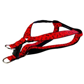 Medium Paws & Bones/Poppy Dog Harness: 3/4" Wide, Adjusts 18-24" - Made in USA.