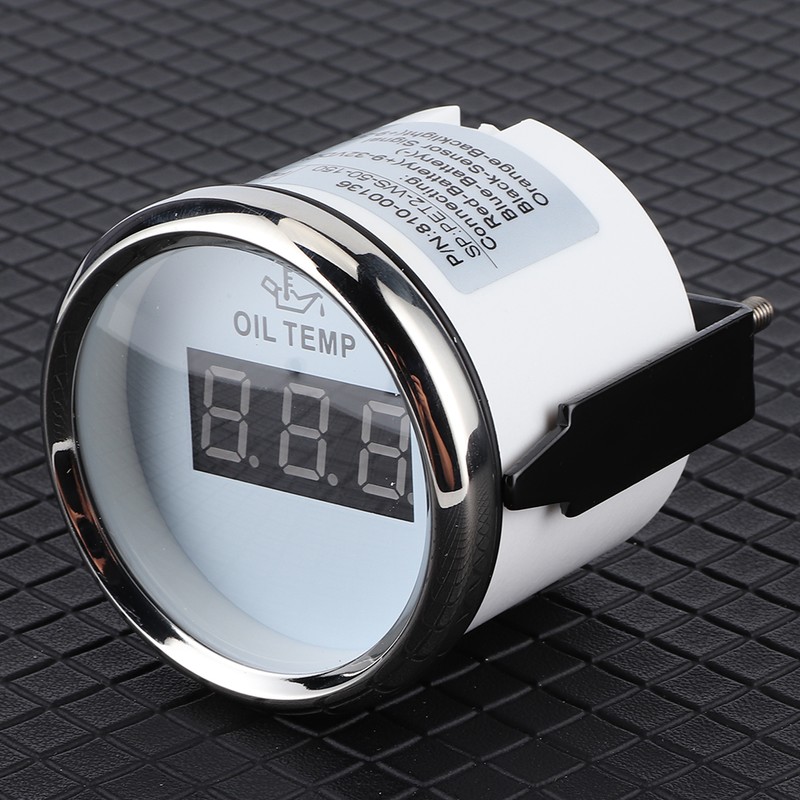 Universal Digital Oil Temperature Gauge 52mm 50‑150℃ W/Red Backlight 12V/24V