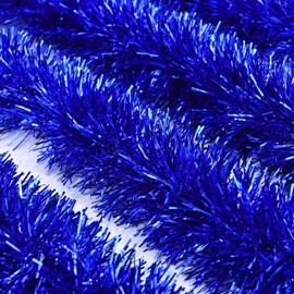 EBOOT 32.8 Feet Christmas Tinsel Garland Metallic Tinsel Garland Shiny Hanging Christmas Tree Decoration Wreath Wedding Xmas Party Supplies (Blue)