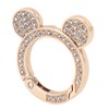 10pcs Rhinestone Spring O Rings Cute Bear Head Zinc Alloy