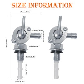 2 Stück Benzinhahn Schalter, Kraftstofftank Benzinhahn Schalter, M10 Benzinhahn Universal, Benzinhahn Kraftstoffhahn Gastank Kraftstoff Schalter für Generator Kraftstofftank Motorräder Geländewagen