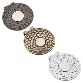 Be In Your Mind 3 Pieces Magnetic Golf Ball Marker Holder Clip Golf Hat Clip Zinc Alloy Golf Cap Holder Golf Training Aid Accessories Silver Bronze Black