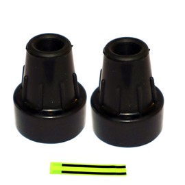 Ossenberg Crutch Capsule 16 mm Black + 1 Piece Olanmarp Velcro Bracelet with Stripes (2 Pieces Crutch Capsules)