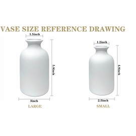 Ceramic White Small Vase, Dry Flower Vases Minimalism Style for Modern Table Shelf Home Decor, Fit for Fireplace Bedroom Kitchen Living Room Centerpieces Office Desk Gift (White, Large)