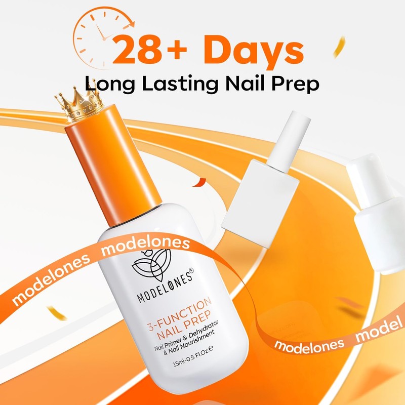 Modelones 1 Pc 3-in-One Nail Prep, 15 ml Nail Dehydrator