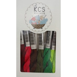 KCS 25 M/skein Mercerized Pearl Cotton crochet needlepoint Thread,Size 5,6 skeins,mixed color 15