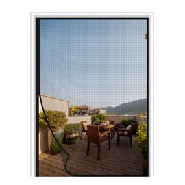 MAGZO Magnetic Screen Door Fits Door Size 60 x 80 Inches Black, Screen Size 62 x 81 Inches, Reinforced Side Opening Patio Door Screen Mesh for Sliding Door Broader View
