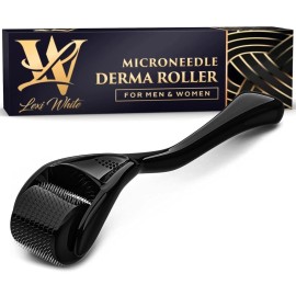 Lexi White Beauty Derma Roller for Skin, Hair & Beard – Women and Men Titanium 1.0 Jet Black